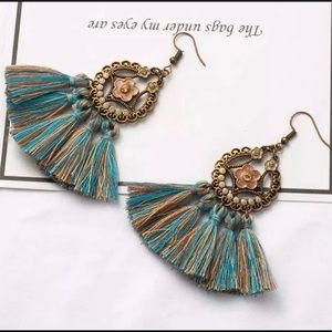 Beaded Tassels Dangle Earrings